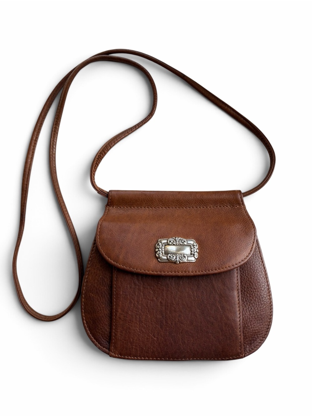 Vintage Fossil Western Satchel Leather Crossbody with Decorative Closure